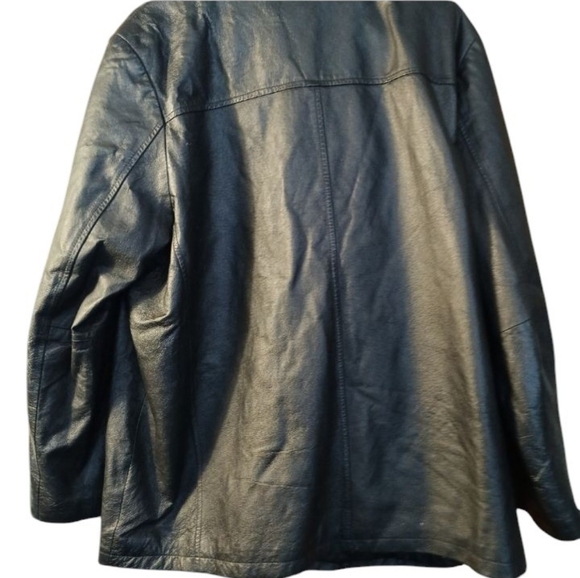 Vintage Phase Two Black Leather Coat 2XL - Picture 3 of 4